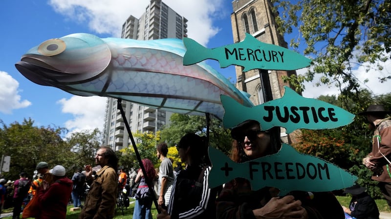 Thousands march in Toronto for Grassy Narrows, seeking justice for mercury poisoning