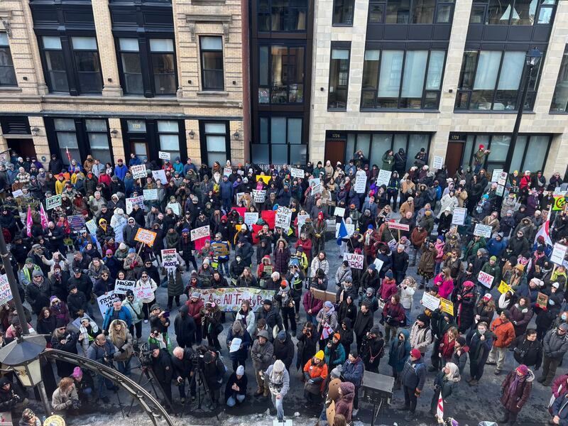 Hundreds of people are pictured during a First Nations-led protest outside the Nova Scotia legislature in Halifax on March 3, 2026. (Jesse Thomas/CTV Atlantic)
