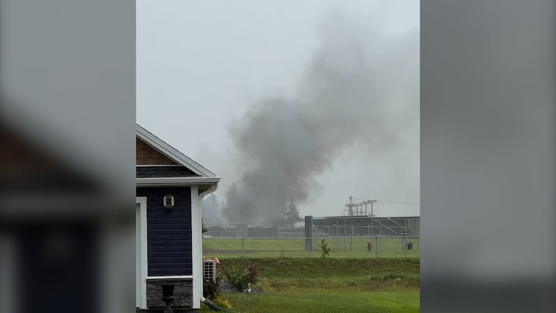 Smoke is pictured following a fire at the Summerside Sunbank Solar/Battery Farm. (Submitted)
