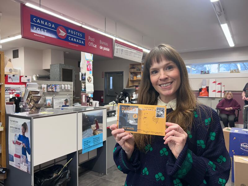 Cartoonist Kate Beaton is pictured inside the Mabou Post Office in Mabou, N.S., on Dec. 17, 2025. (CTV Atlantic / Ryan MacDonald)