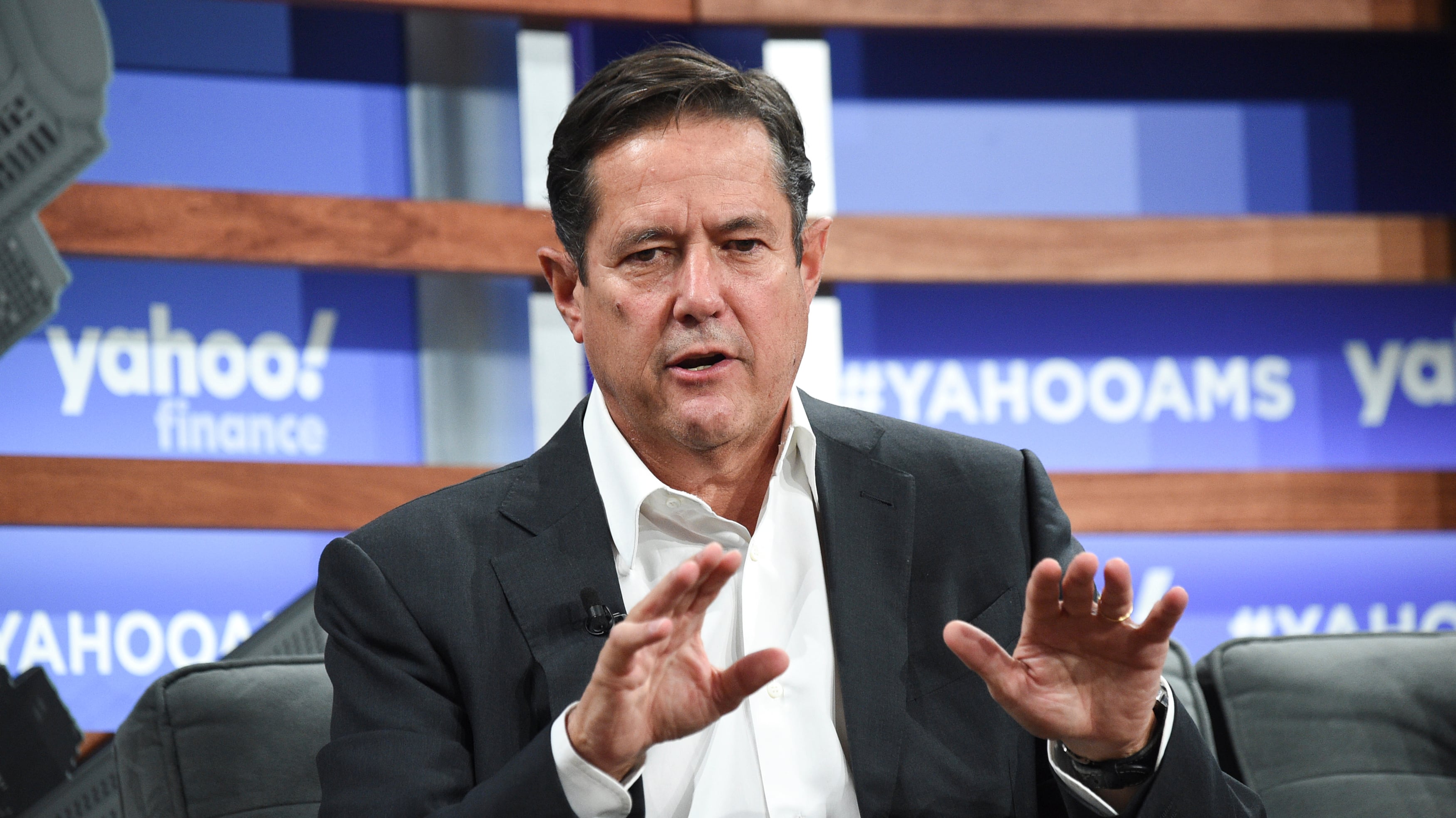 Bank executive Jes Staley participates in the Yahoo Finance All Markets Summit at Union West in New York on Oct. 10, 2019. (Evan Agostini / Invision / AP)
