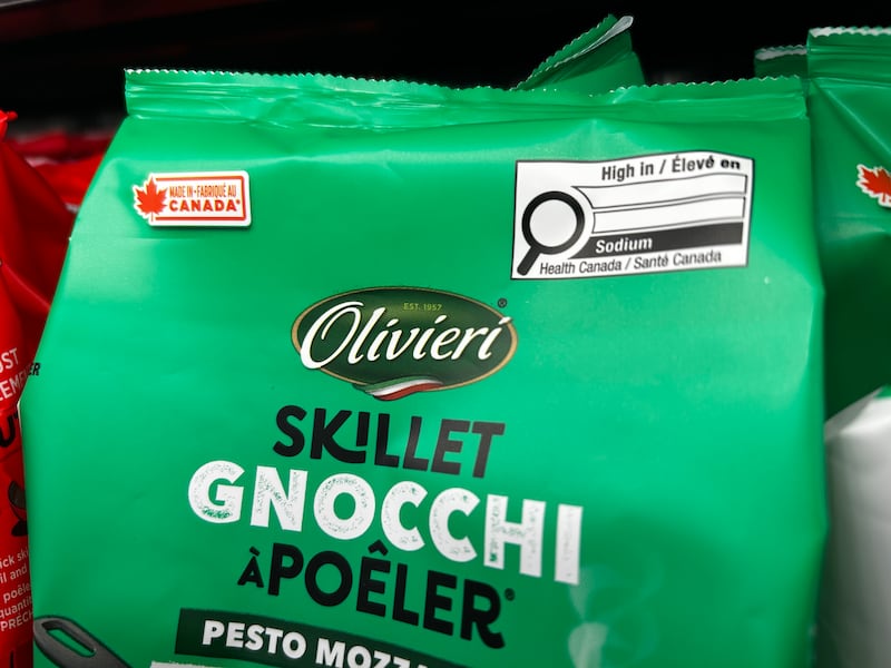 Front-of-package labels are being introduced to certain prepackaged foods in Canada. (CTV Atlantic/Jonathan MacInnis)