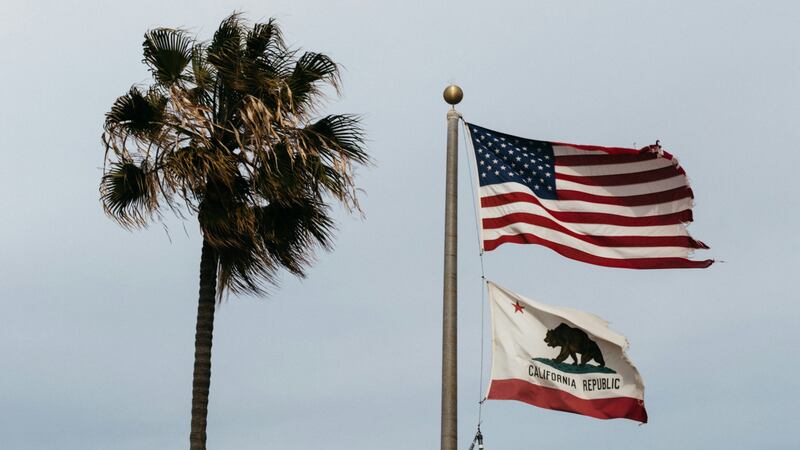 A stock photo showing the California flag. (Unsplash/Patrick Fore)