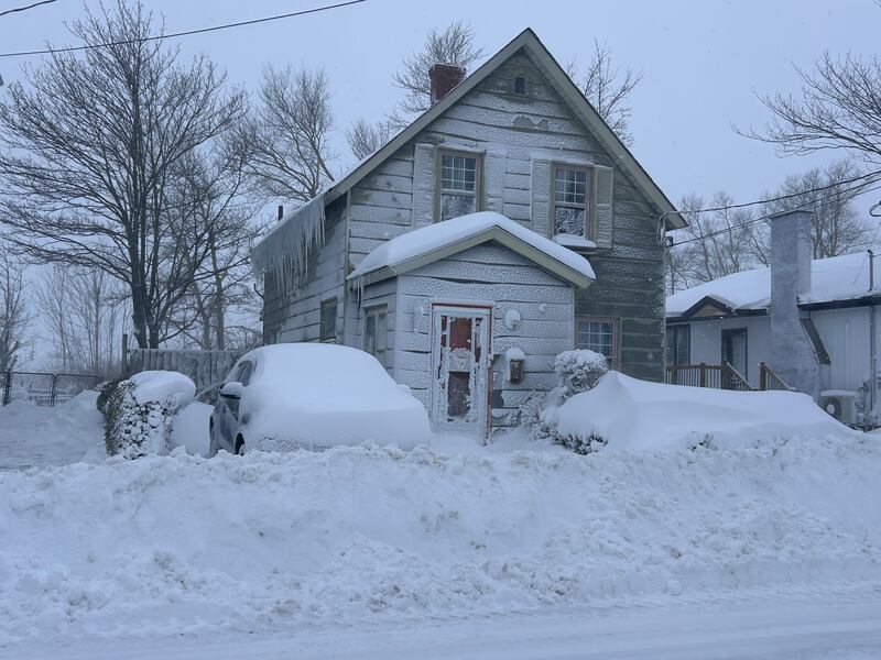 A pile of snow is pictured at the end of a driveway in Sydney, N.S. (Ryan MacDonald/CTV Atlantic)