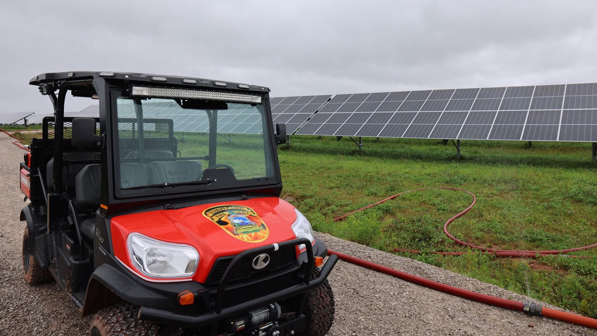 Fire crews responded to the Summerside Sunbank Solar/Battery Farm on Sept. 7, 2026. (Source: Facebook/ Summerside Fire Department)