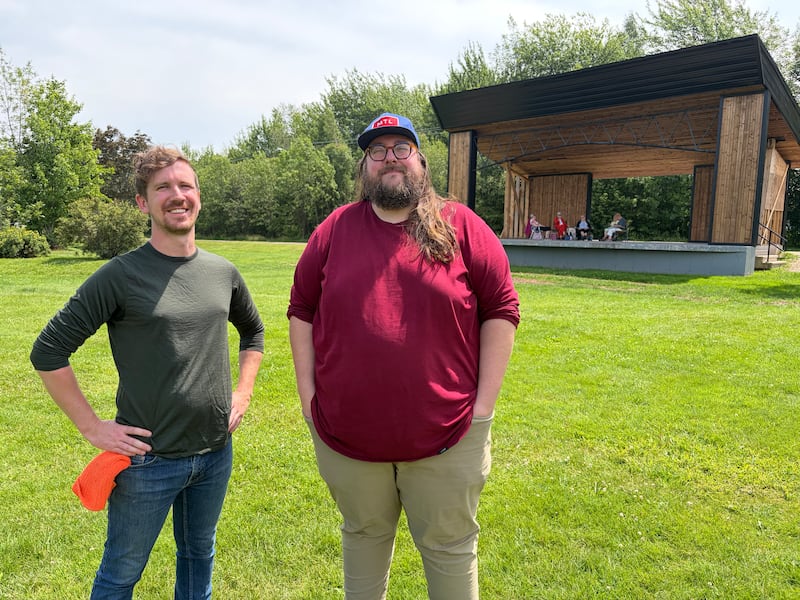 Artistic director JB Vanier and director Samuel Grove, with Hubcity Theatre group, are pictured on July 14, 2026. (CTV Atlantic / Derek Haggett)