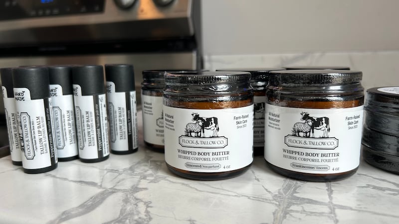Flock and Tallow is a skincare company centered around Nova Scotia beef tallow. (Emma Convey/CTV News Atlantic)