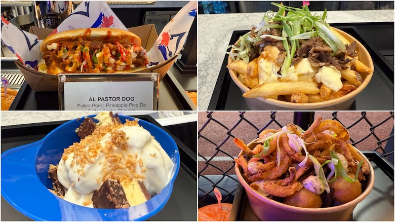 Blue Jays show off some of the new food items available this baseball season