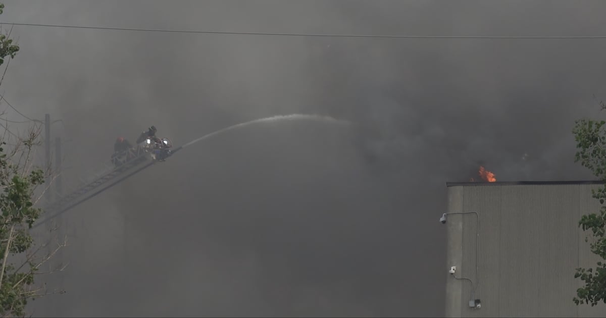 Einsatzkräfte bekämpfen Großbrand in Industriebäckerei in Etobicoke
