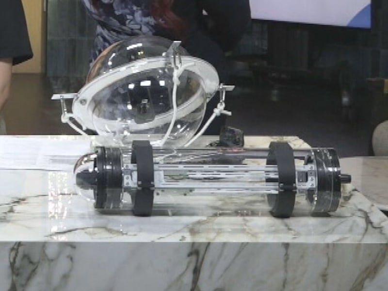 This spherical project won four Halifax students the innovation award at the Lego League World Robotics Championship. (CTV Your Morning Atlantic)