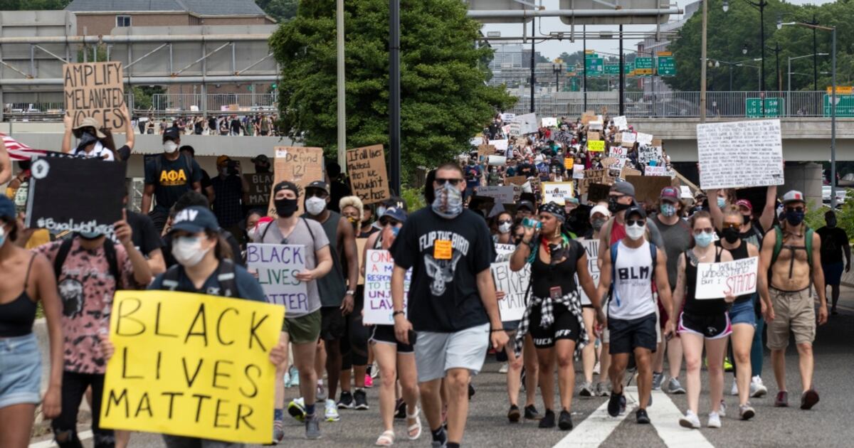 Protest Vs Police Largely peaceful protests against police brutality march on
