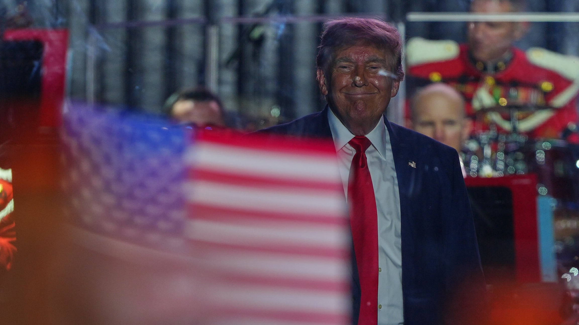 U.S. President Donald Trump attends the opening of the Great American State Fair on the National Mall in Washington on June 24, 2026. (Julia Demaree Nikhinson / AP Photo)