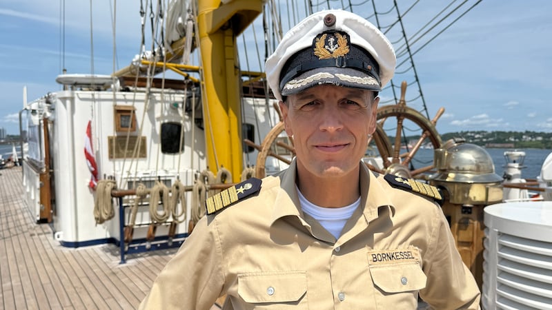 Gorch Fock Capt. Elmar Bornkessel, says Halifax is an important stop because of the 75th anniversary between Germany and Canada and the two countries’ defense partnership. (Callum Smith / CTV News)