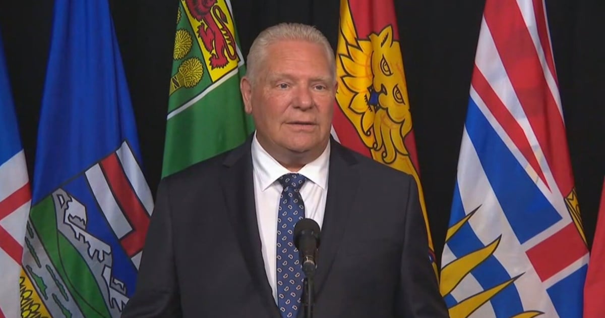 Ontario Premier Doug Ford talking to reporters