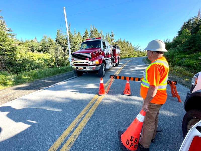 A roadblock on Mooseland Road is pictured on July 17, 2026. (Carl Pomeroy/CTV News Atlantic)
