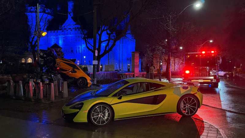 Driver of McLaren arrested after crashing into light post, wall near Casa Loma