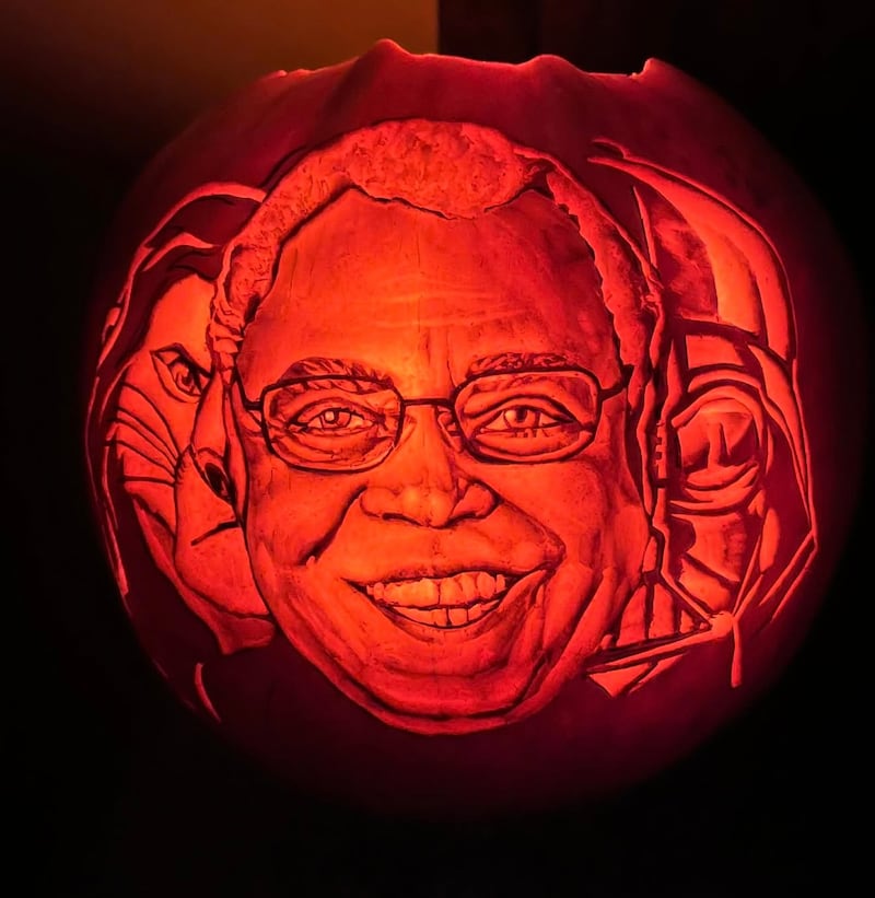 Bustin's James Earl Jones pumpkin is pictured. (Courtesy of Matt Bustin)