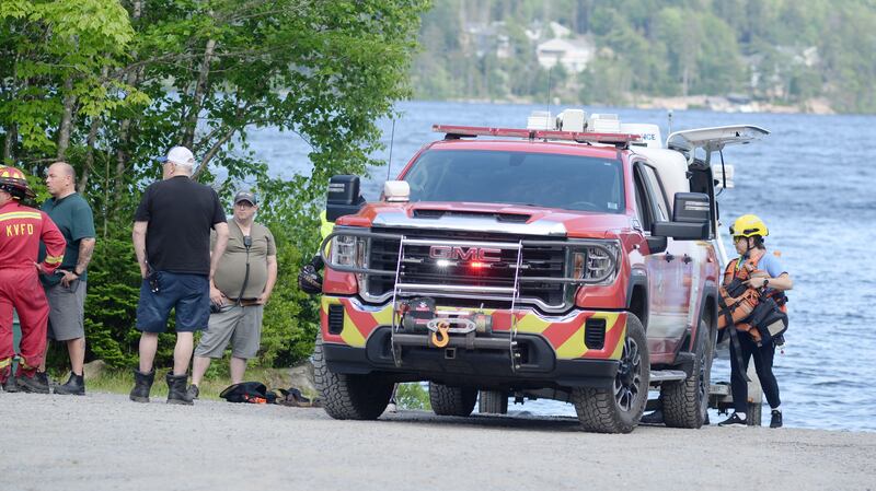 Emergency and search crews respond to a boating accident that left one man dead and another missing on Aylesford Lake on July 1, 2026. (Submitted: Bill Roberts)