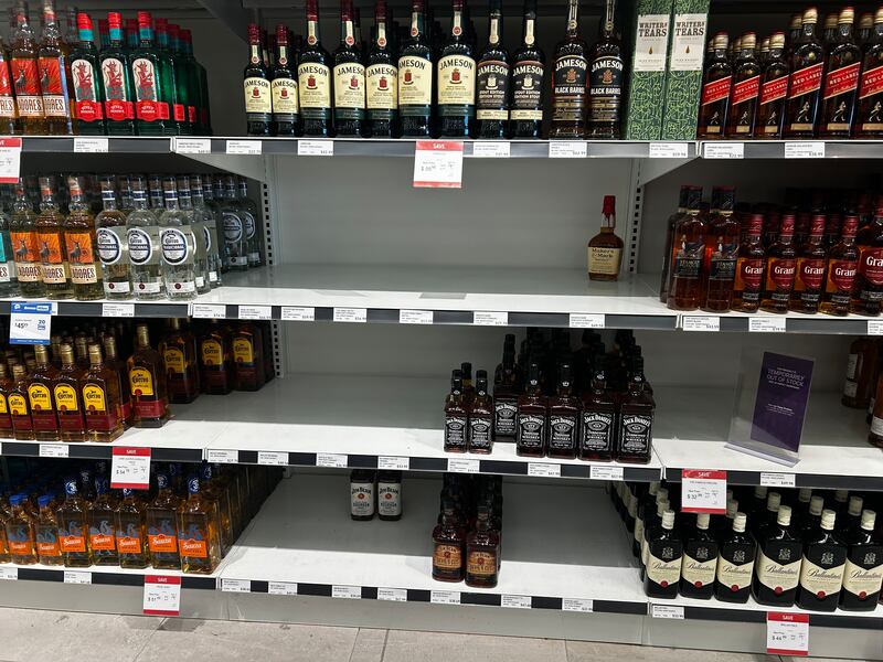 Shelves with American bourbon are pictured at NSLC in Dartmouth, N.S. (Jonathan MacInnis/CTV Atlantic)