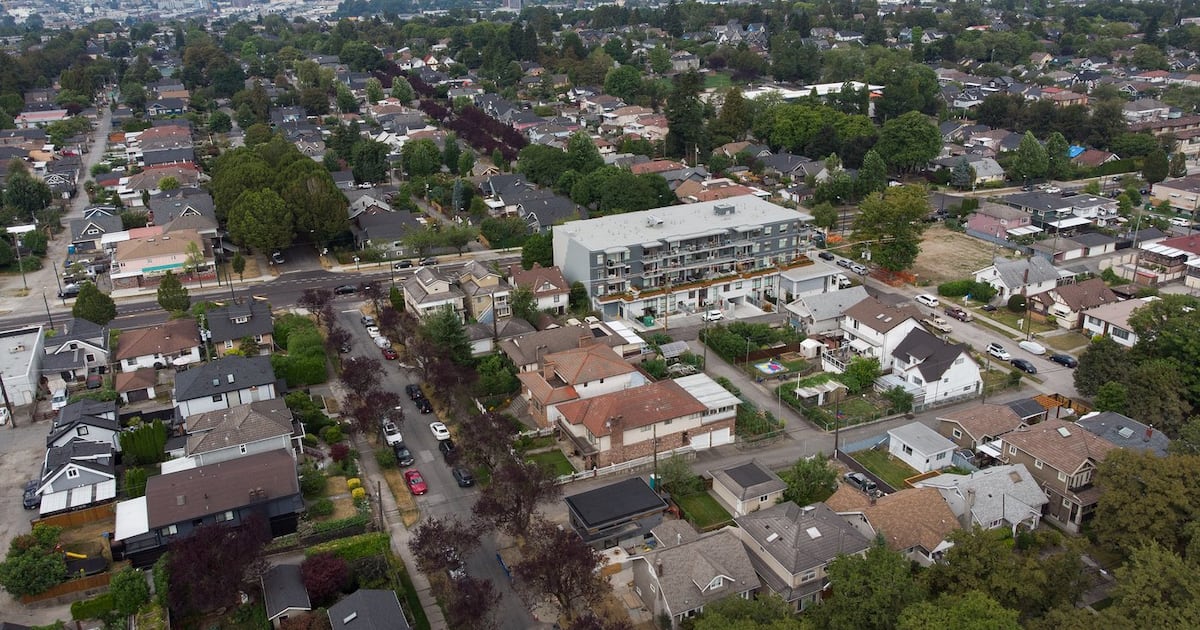 Houses on a residential street in Vancouver, British Columbia