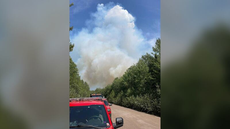 A photo of a out of control wildfire near Irishtown, New Brunswick.