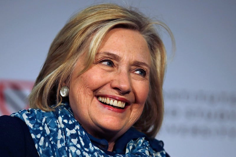 Hillary Clinton is introduced at Harvard University in Cambridge, Mass., on May 25, 2018. (Charles Krupa / AP Photo)