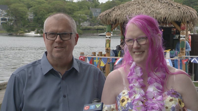 Kevin Purcell and Angela Snyder got married on a tiki boat in Halifax (CTV Atlantic)