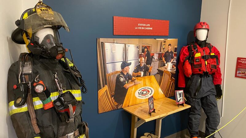 Firefighting equipment is pictured.