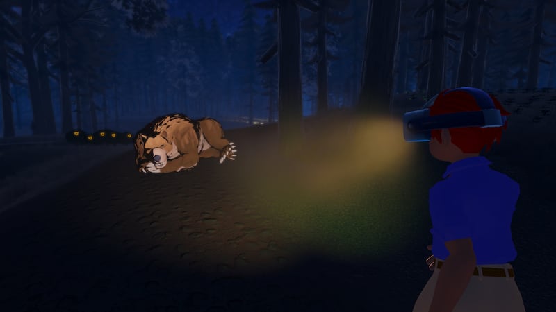 Player encounters bear in video game