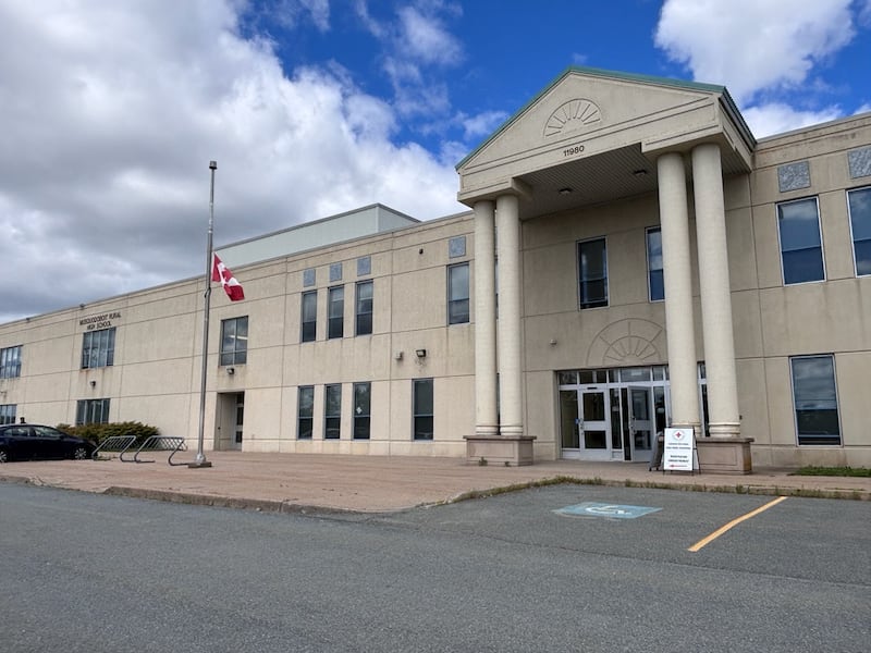 The Musquodoboit Rural High School is pictured, one of the evacuation centres, is pictured on July 17, 2026. (Callum Smith/CTV News Atlantic)