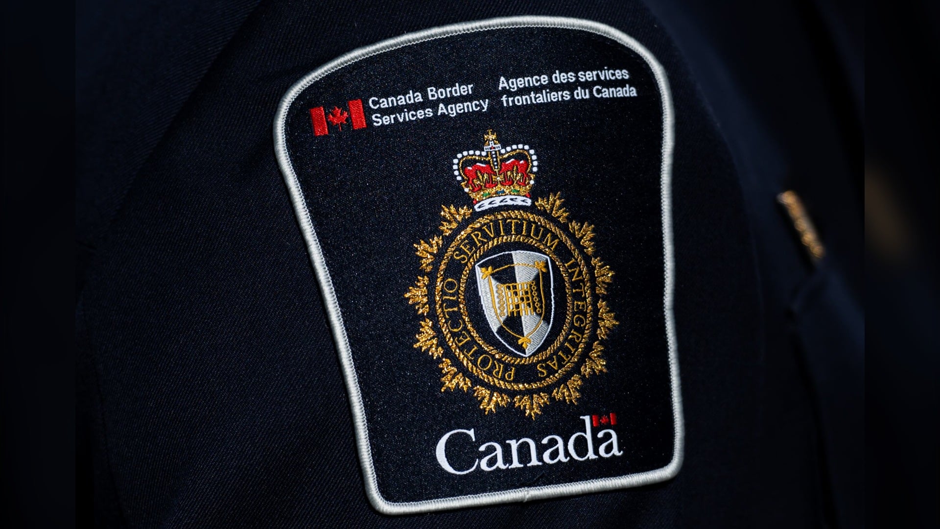 A Canada Boarder Services Agency (CBSA) patch is seen in Ottawa, on Sunday, Sept. 29, 2024. (Spencer Colby/The Canadian Press)