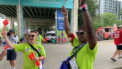 A maple leaf-shaped 'Canadian clapper' sparks a World Cup buzz across Toronto