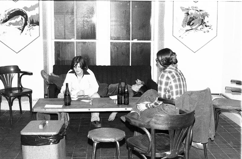 Three people are pictured inside The Turret in 1977. (Courtesy of Robin Metcalfe).