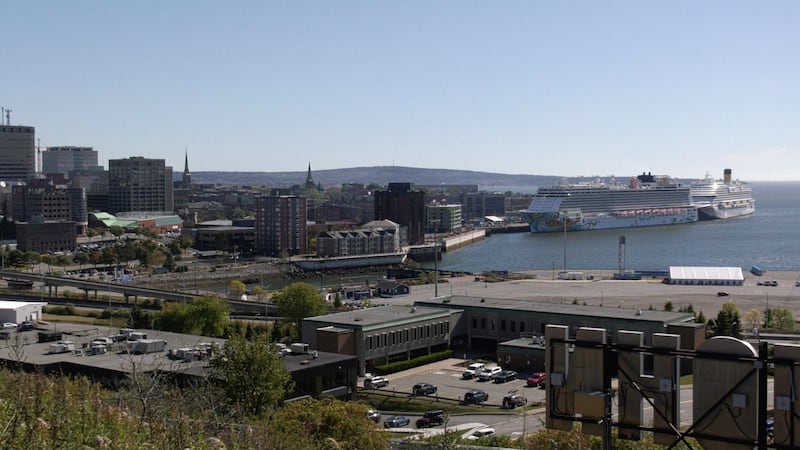 A docked cruise ship in Saint John is pictured.