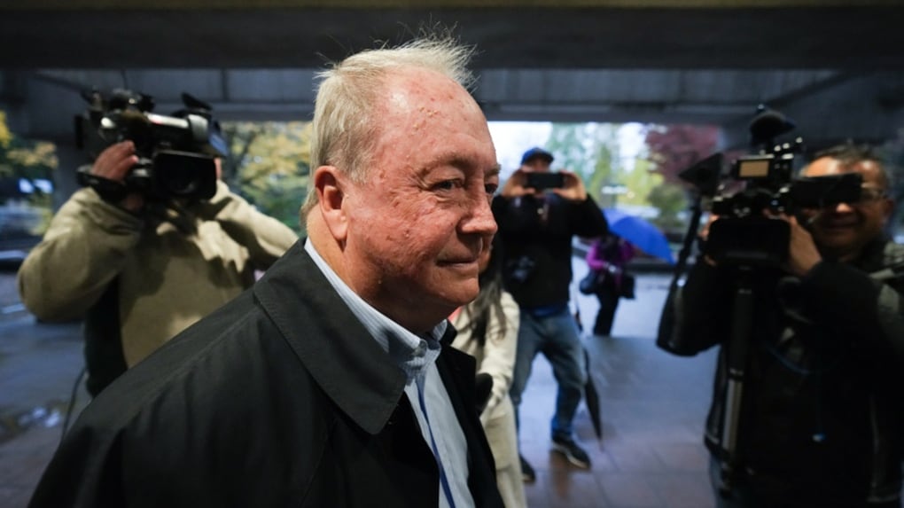Former Surrey, B.C., mayor Doug McCallum outside provincial court in 2022.