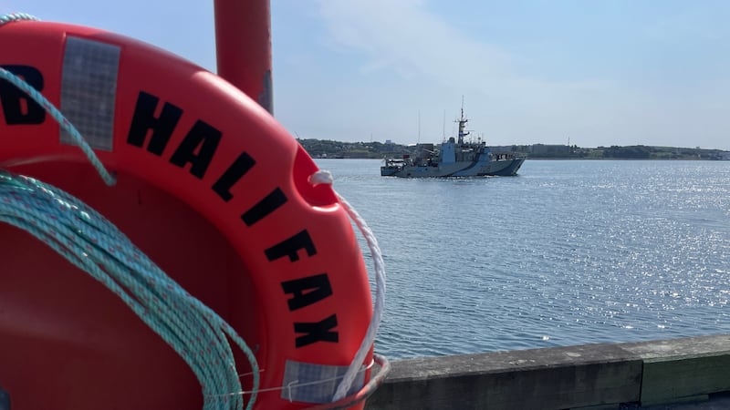 HMCS Moncton is pictured in Halifax Harbour on July 7, 2026. (Carl Pomeroy/CTV News Atlantic)