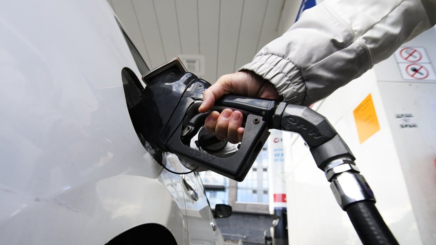 A person pumps gas at a gas station in Mississauga, Ont., Tuesday, Feb. 13, 2024. THE CANADIAN PRESS/Christopher Katsarov
