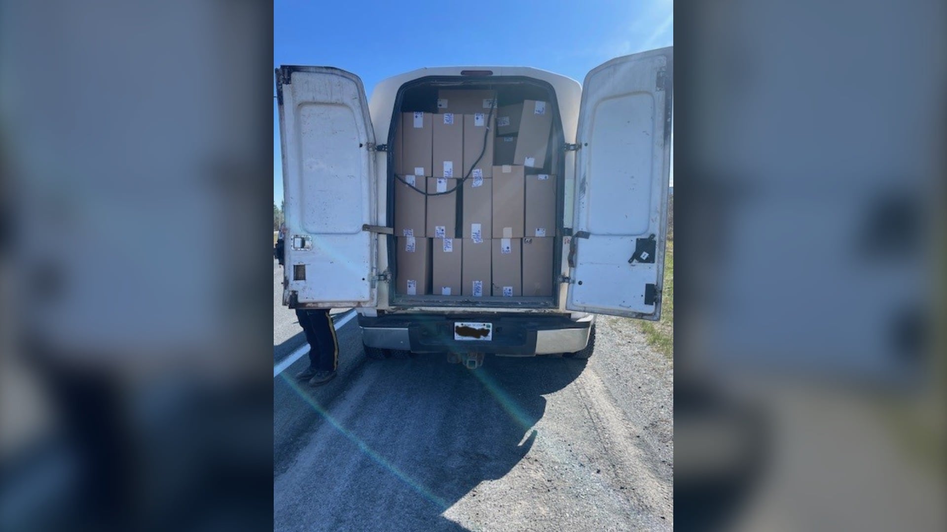 Police say 1,000,000 unstamped cigarettes were seized from a truck in Goffs, N.S., on May 9, 2026. (RCMP)