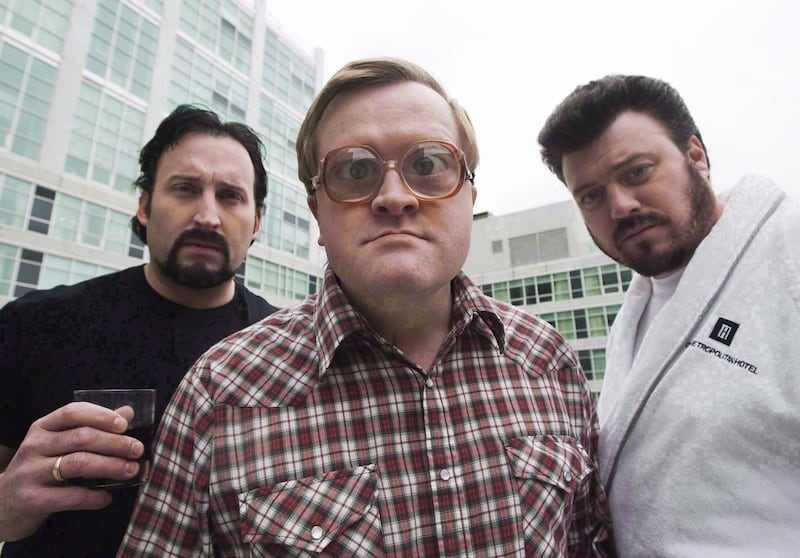 The Trailer Park Boys John Paul Tremblay, as Julian, left, Mike Smith, as Bubbles, centre, and Robb Wells, as Ricky, right, pose for a photograph in Toronto on Thursday, November 27, 2008. (THE CANADIAN PRESS/Nathan Denette)