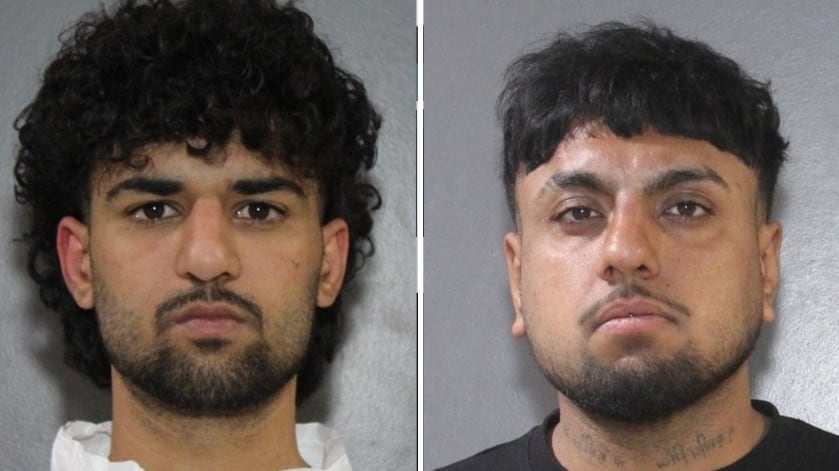 Arman Singh, left, and Simarjeet Singh were each charged with one count of reckless discharge of a firearm following the shooting at a home in Surrey, B.C. (Handout)