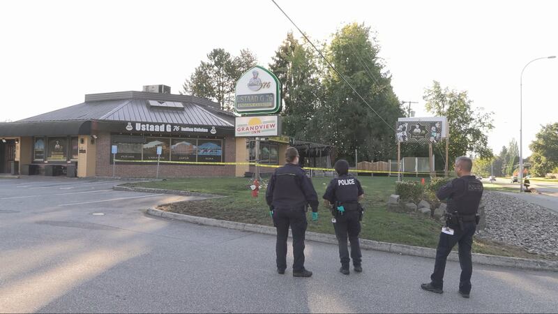 Officers responded to the report of shots fired at the Ustaad G76 Indian restaurant in the 2100 block of King George Boulevard at approximately 2:20 a.m. (CTV News)