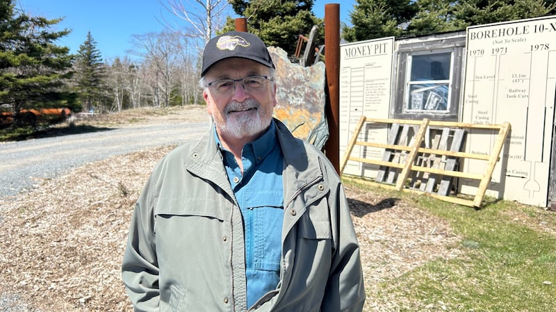 Tour guide and historian Charles Barkhouse is pictured on Oak Island, N.S., on April 28, 2026. (Emma Convey/CTV News Atlantic)