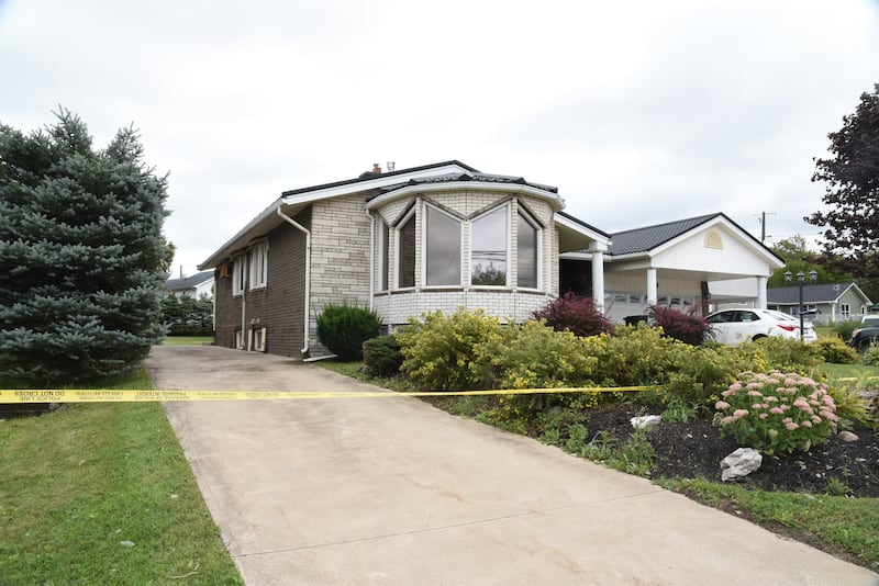 The home of murder victims Rose-Marie Saulnier and Bernard Saulnier in seen in Dieppe, N.B., in this crime scene photo. (Source: Crown exhibit)