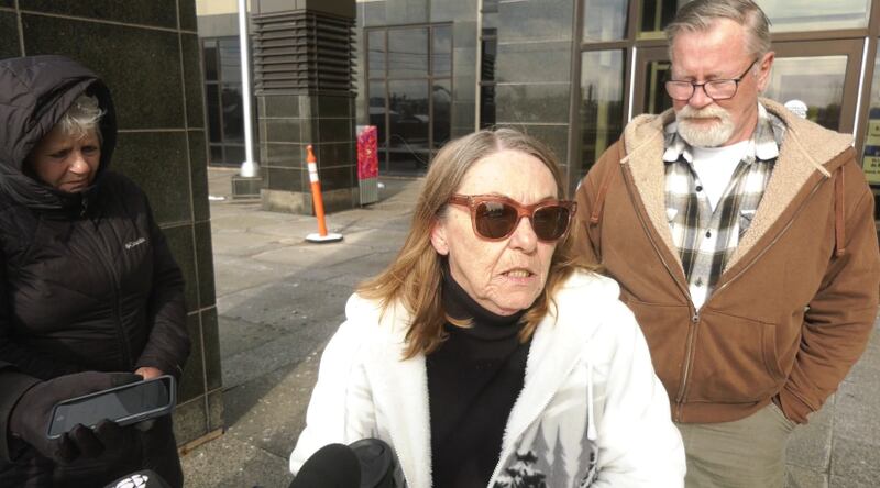 Pat and Peter Price - the parents of Melissa Dawn Price, whose body was discovered in a garbage bin at the bottom of High Street in Moncton, N.B. - are pictured on April 2, 2026. (CTV Atlantic / Derek Haggett)