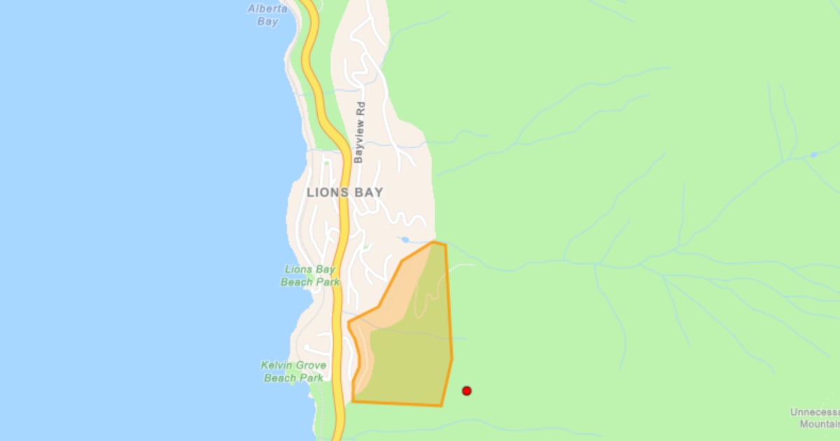卑诗省 Lions Bay 因山火发布疏散警报