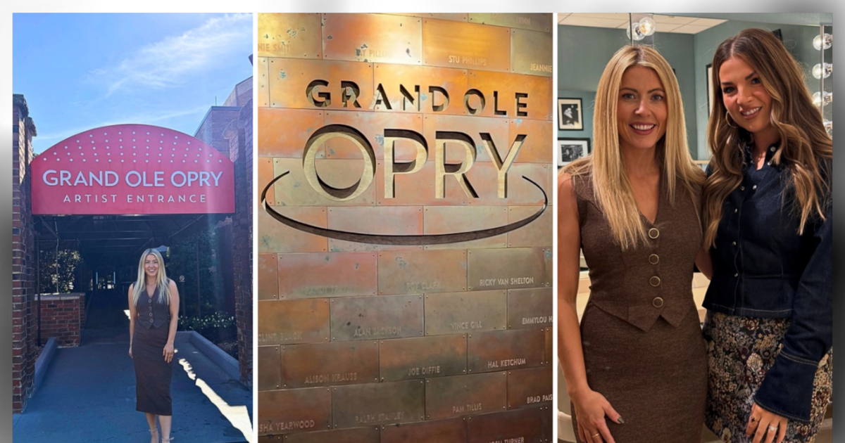 Canadian radio host Shannon Ella takes the mic at the Grand Ole Opry