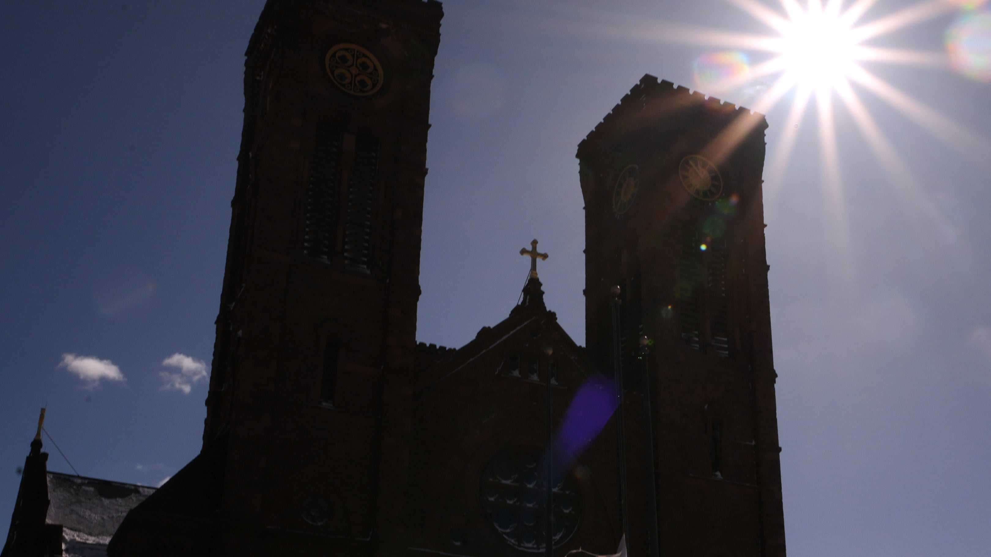 Cathedral of Saints Peter and Paul, which serves as the home church of the Roman Catholic Diocese of Providence, is seen on Feb. 24, 2026, in Providence, R.I. (Charles Krupa / AP Photo)