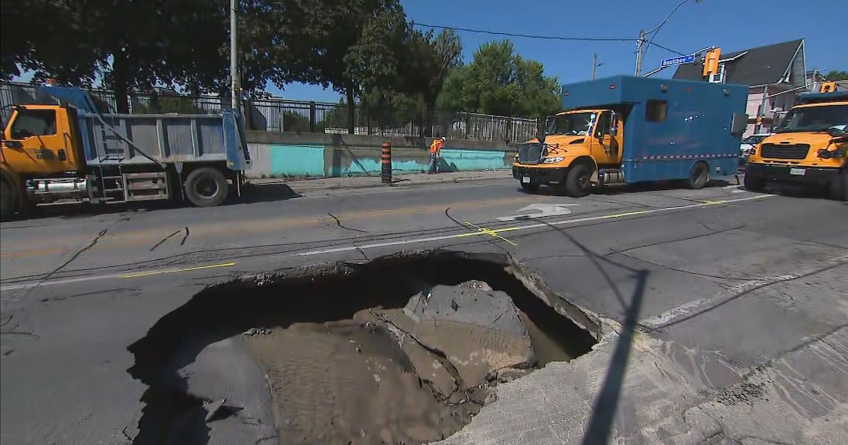 Another sinkhole forms in East York, road closures in effect