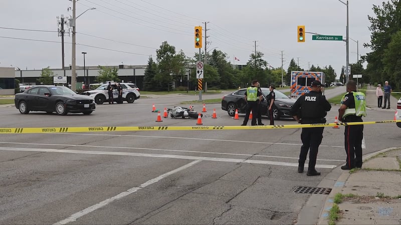 Ajax collision leaves motorcyclist in life-threatening condition
