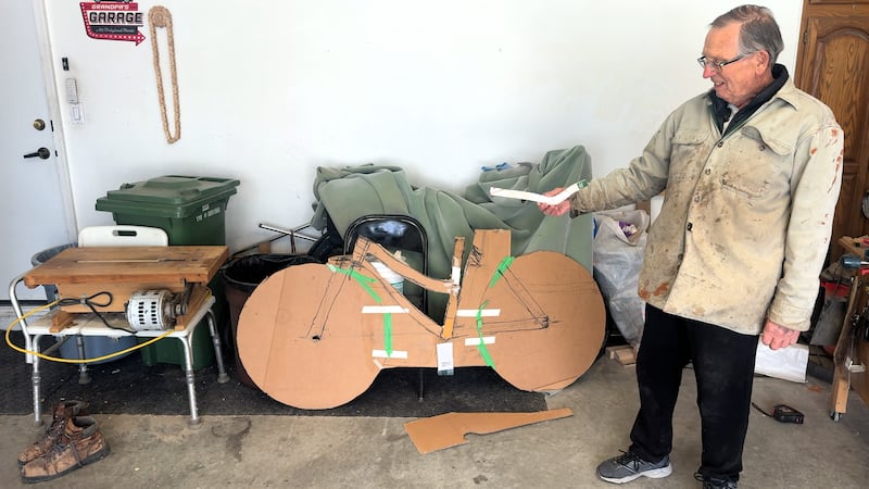 Anton Koch is creating a full-sized, rideable bicycle made of wood